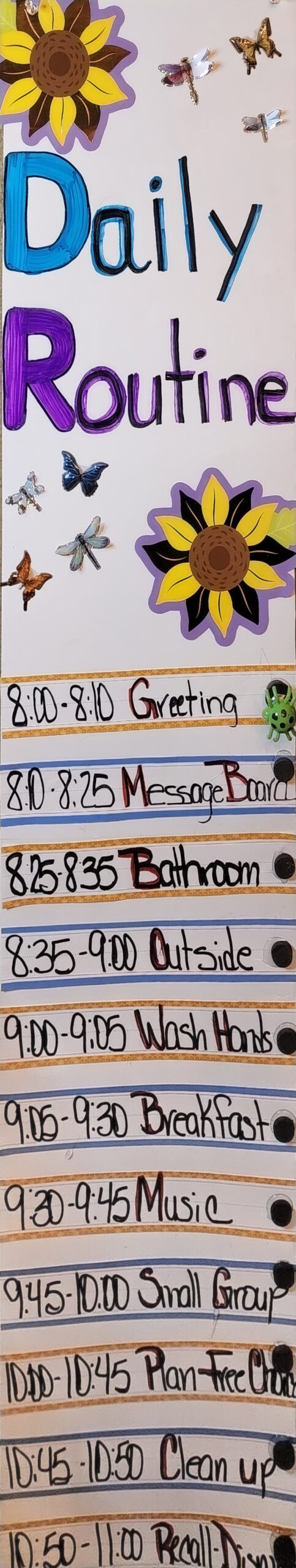 Spring Theme Daily Schedule